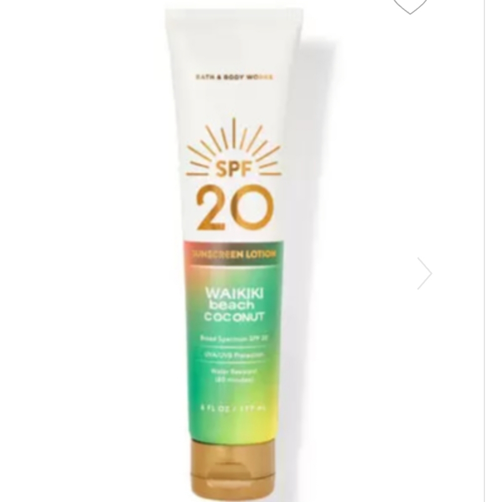 SUNSCREEN LOTION SPF 20 WAIKIKI BEACH COCONUT BROAD SPECTRUM BATH & BODY WORKS